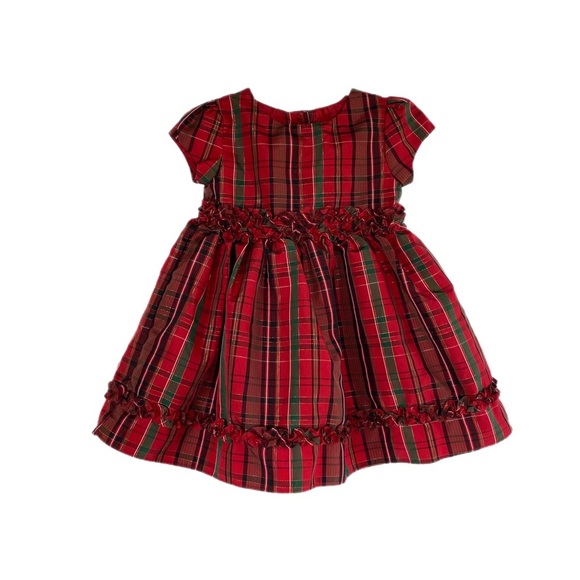 George Girl’s Ruffle Christmas Plaid Party Dress w/ Velvet Bolero - Picture 1 of 9